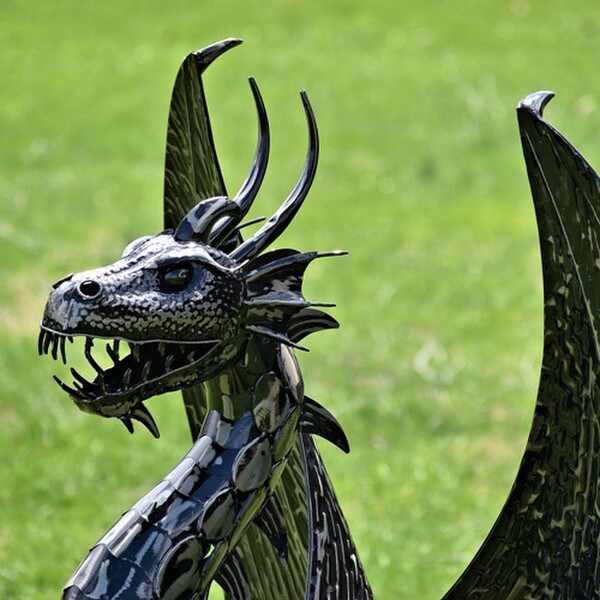 Dragon Statue Sentry Iron Sculpture